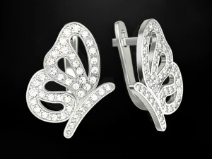 Серьга-бабочка 3D Принт Модель