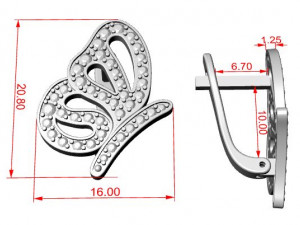 Butterfly earring 3D 프린트 모델