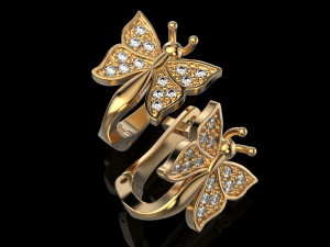 Butterfly earring 2 3D Baskı Modeli
