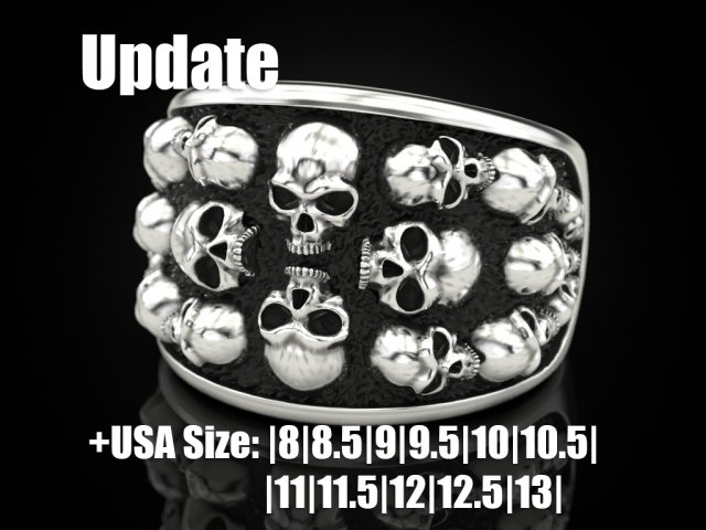 Skulls ring Modèles 3D en vedette .c4d .max .obj .3ds .fbx .stl .blend 