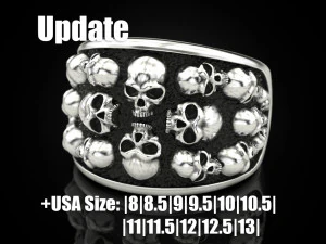 Skulls ring 3D Print Model