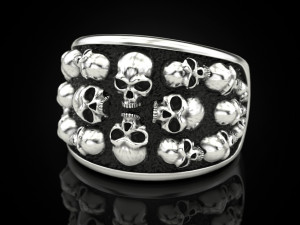 Skulls ring Modèles 3D en vedette