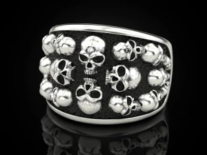 Skulls ring 3D Print Model
