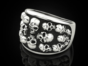 Skulls ring Modèles 3D en vedette