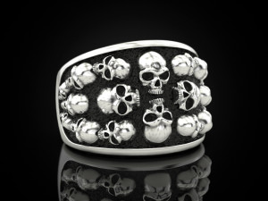 Skulls ring Modèles 3D en vedette