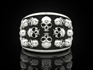 Skulls ring Modèles 3D en vedette