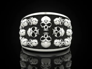 Skulls ring 3D Print Model