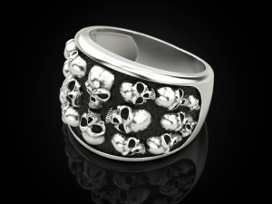 Skulls ring Modèles 3D en vedette