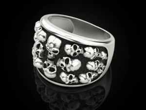 Skulls ring 3D Print Model