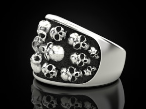 Skulls ring Modèles 3D en vedette