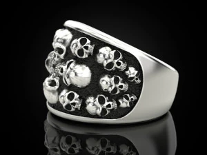 Skulls ring 3D Print Model