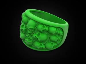 Skulls ring Modèles 3D en vedette