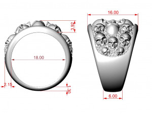 Skulls ring Modèles 3D en vedette