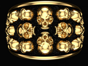 Skulls ring Modèles 3D en vedette