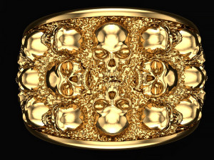 Skulls ring Modèles 3D en vedette