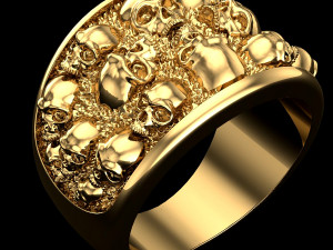 Skulls ring Modèles 3D en vedette