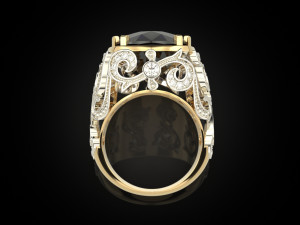 Ring with big gem 3D-Druckmodell