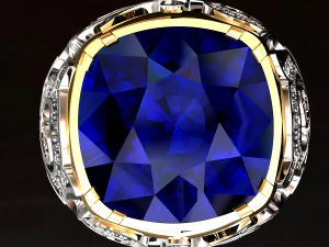 Ring with big gem 3D Print Model
