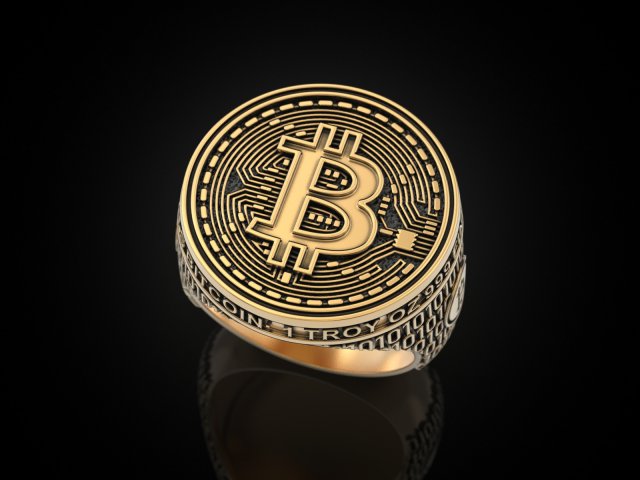 Coolest Bitcoin ring 3D Принт Модель .c4d .max .obj .3ds .fbx .stl .blend 