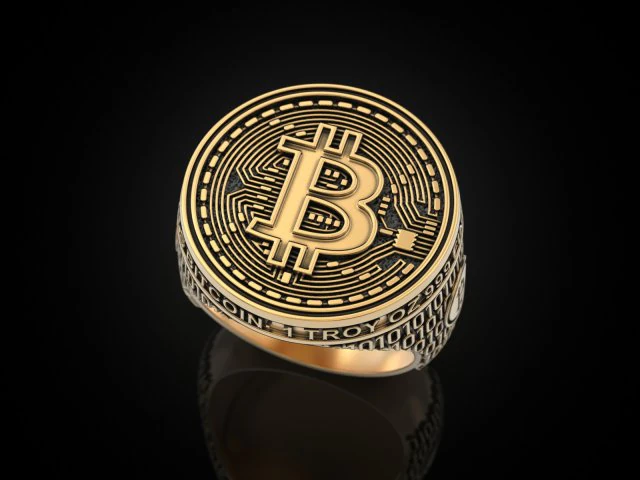Coolest Bitcoin ring 3D Print Model .c4d .max .obj .3ds .fbx .stl .blend 