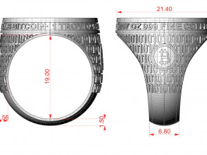 Coolest Bitcoin ring 3D Print Model