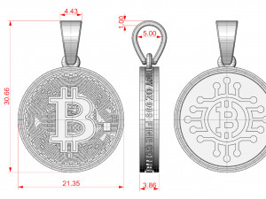 Coolest Bitcoin Pendant 3D Принт Модель