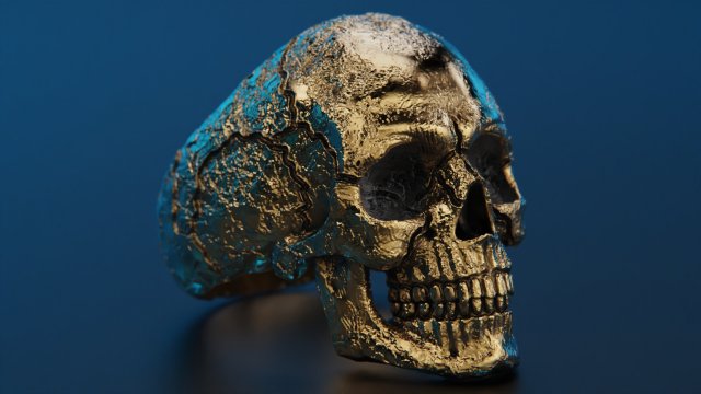 Skull texture ring 3D Baskı Modeli .c4d .max .obj .3ds .fbx .stl .blend 