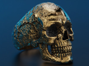 Skull texture ring 3Dプリントモデル