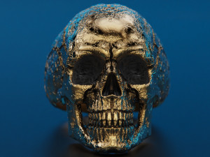Skull texture ring 3D Baskı Modeli
