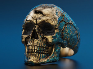Skull texture ring 3D Baskı Modeli
