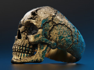 Skull texture ring 3D Baskı Modeli
