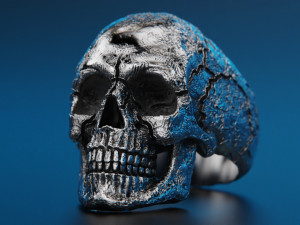 Skull texture ring 3D Baskı Modeli