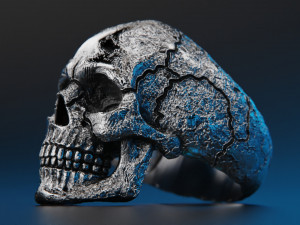 Skull texture ring 3D Baskı Modeli