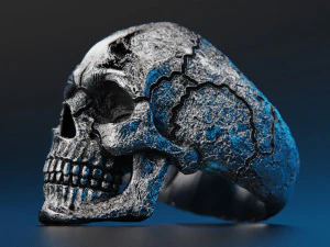 Skull texture ring 3D Print Model