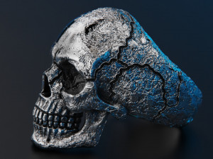 Skull texture ring 3D Baskı Modeli
