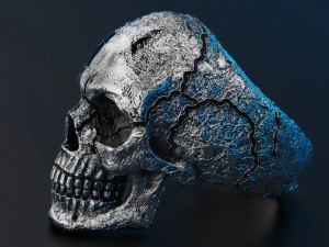 Skull texture ring 3D Print Model