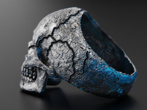 Skull texture ring 3D Baskı Modeli