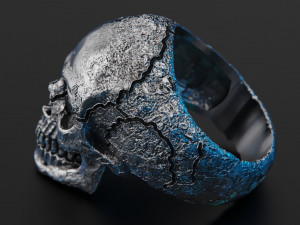Skull texture ring 3D Baskı Modeli