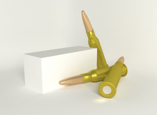 rifle ammunition 762x25 3D Модель .c4d .max .obj .3ds .fbx .stl .blend