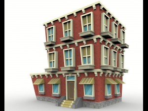 low poly building Modèle 3D