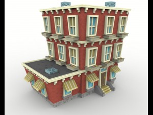 low poly building Modèle 3D