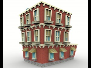 low poly building Modèle 3D