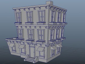 low poly building Modèle 3D