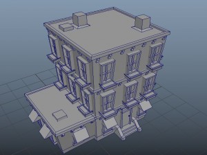low poly building Modèle 3D