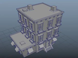 low poly building 3D Model