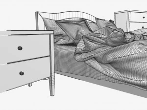 letto grigio Modello 3D