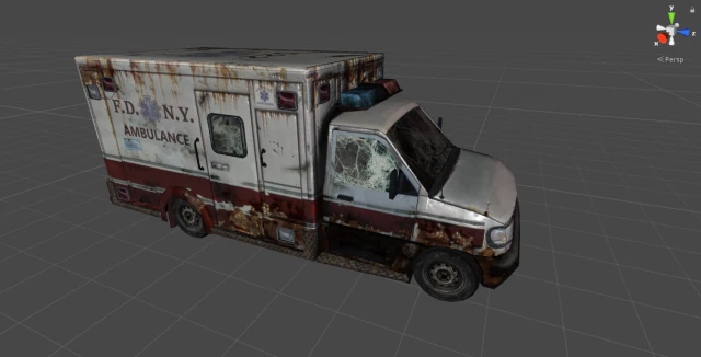demolished ambulance 3D Model .c4d .max .obj .3ds .fbx .stl .blend 