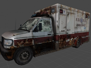 demolished ambulance Model 3D
