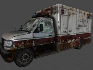demolished ambulance 3D Model