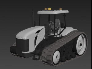 white tractor agriculture 3D Model